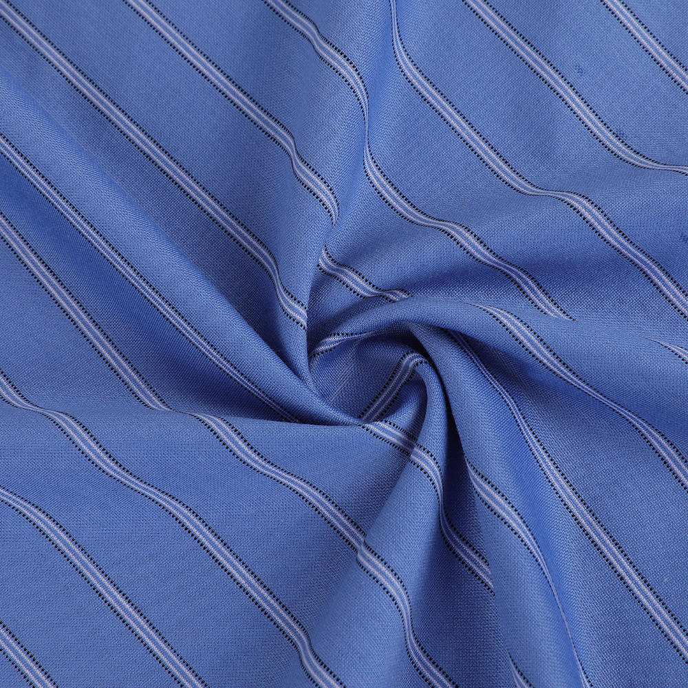 Ponto de gergelim Easy-atear la respirável e confortável listrado de algodão jacquard camisa de camisa